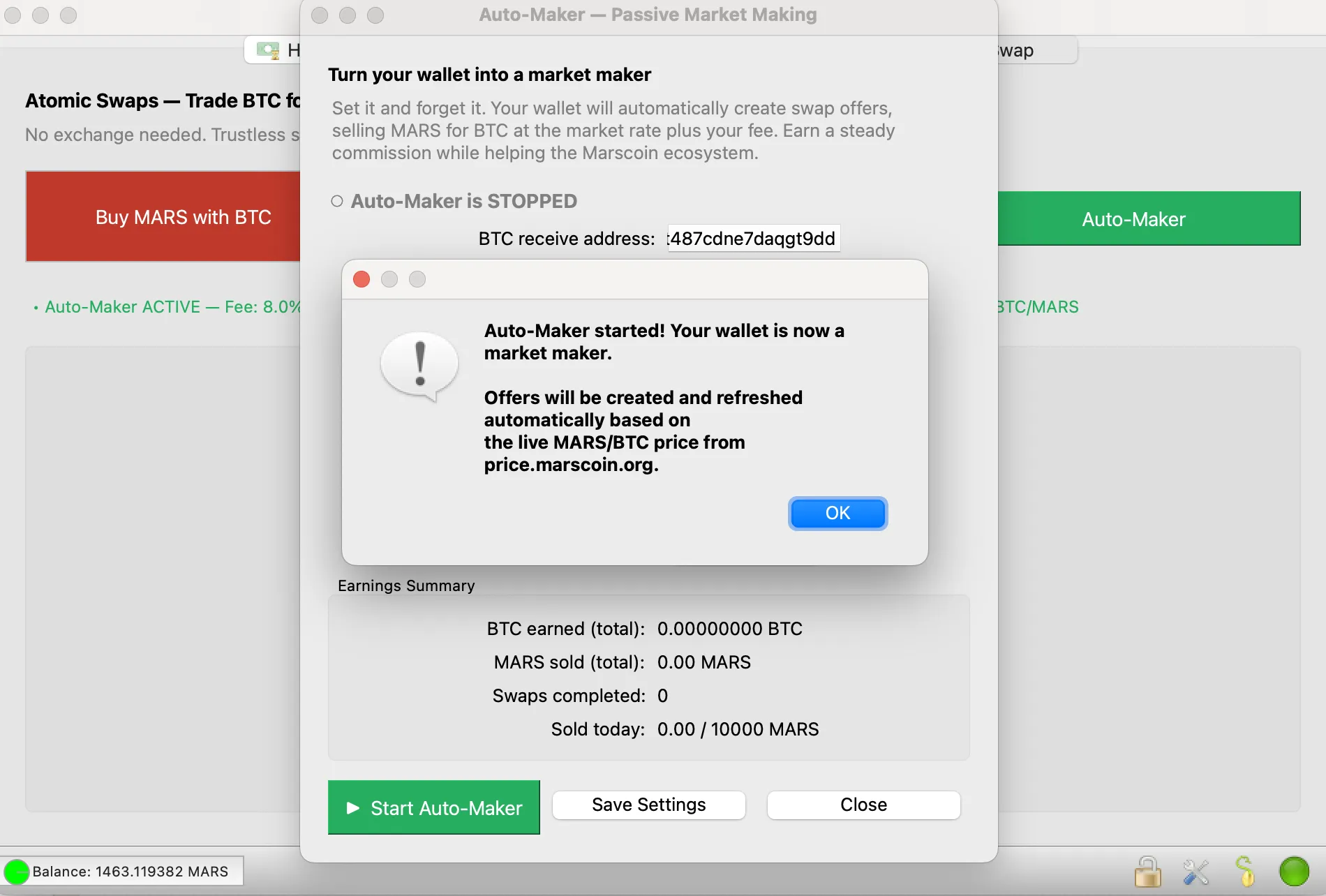 Auto-Maker configuration dialog